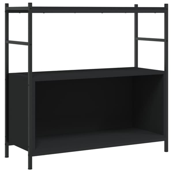 bogreol 80x30x78,5 cm konstrueret træ og jern sort