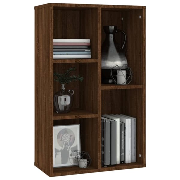 bogreol/skænk 50x25x80 cm konstrueret træ brun egetræsfarve