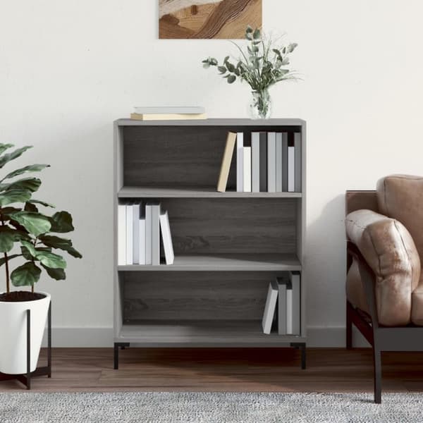 skab 69,5x32,5x90 cm konstrueret træ grå sonoma-eg