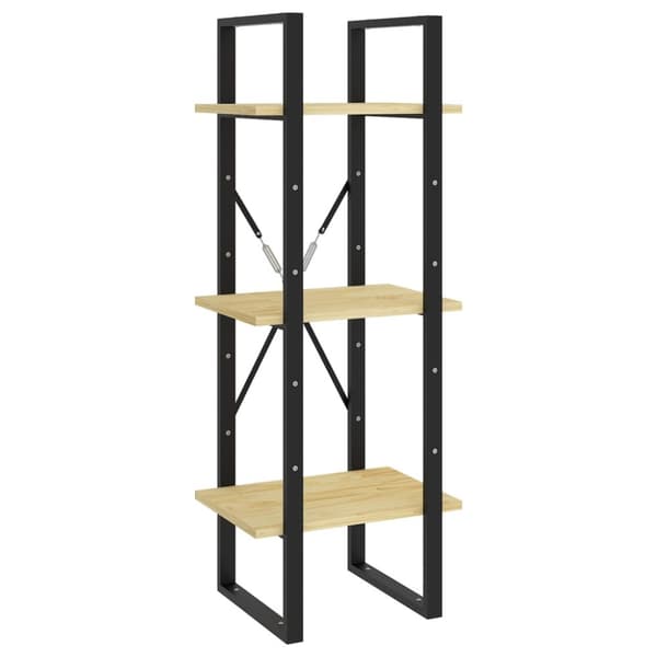 bogreol 40x30x105 cm 3 hylder massivt fyrretræ