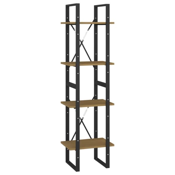 bogreol 40x30x140 cm 4 hylder massivt fyrretræ