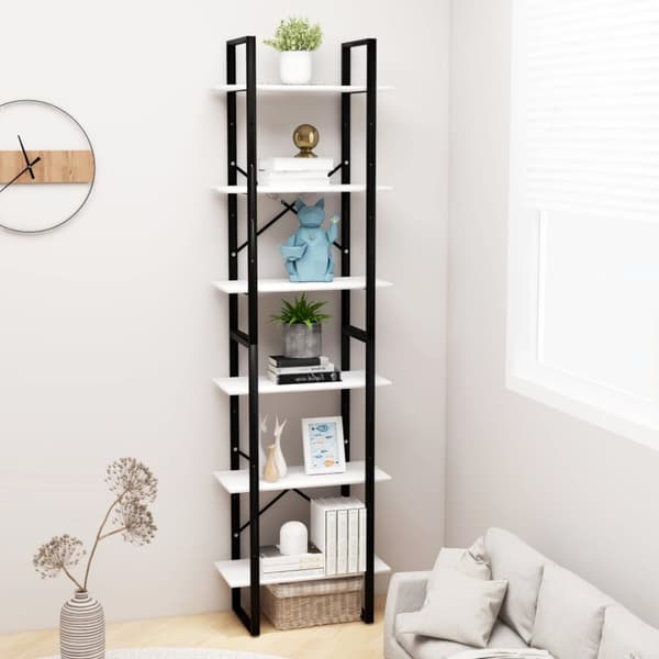 opbevaringsreol 60x30x210 cm konstrueret træ hvid