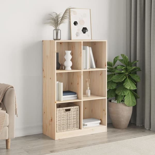 bogreol 70x33x110 cm massivt fyrretræ
