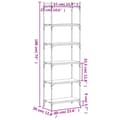 Miniatyrbillede 9 af 10: bogreol med 6 hylder 60x30x188 cm konstrueret træ sort