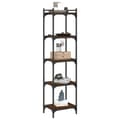 Miniatyrbillede 3 af 10: bogreol 5 hylder 40x30x154 cm konstrueret træ brunt eg