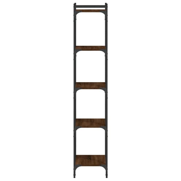 bogreol 5 hylder 40x30x154 cm konstrueret træ brunt eg