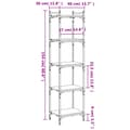Miniatyrbillede 9 af 10: bogreol 5 hylder 40x30x154 cm konstrueret træ brunt eg
