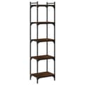 Miniatyrbillede 2 af 10: bogreol 5 hylder 40x30x154 cm konstrueret træ brunt eg