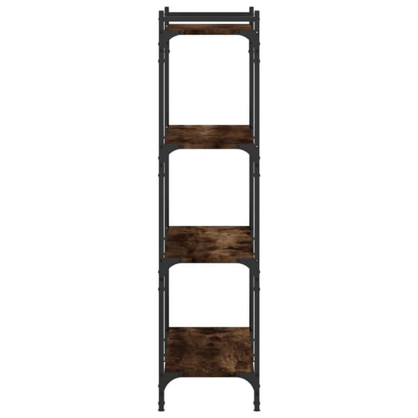 Bokhylla 4 hyllplan rökfärgad ek 80x30x120 cm konstruerat trä