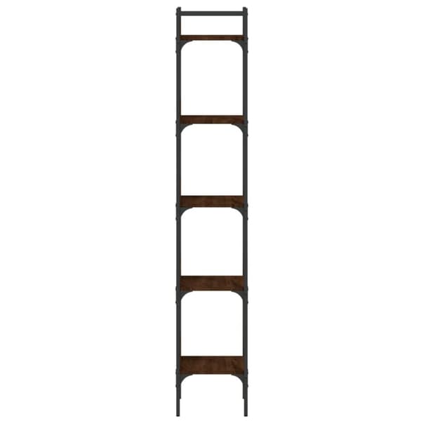 bogreol 35x30x174 cm 5 hylder konstrueret træ brunt egetræ