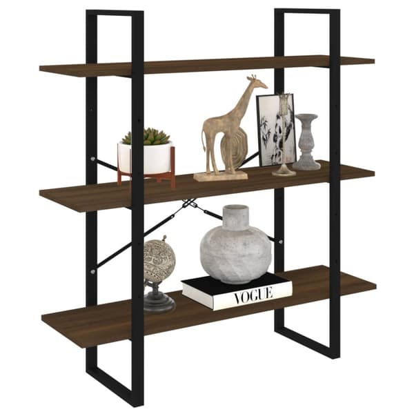 bogreol 100x30x105 cm spånplade sonoma-eg