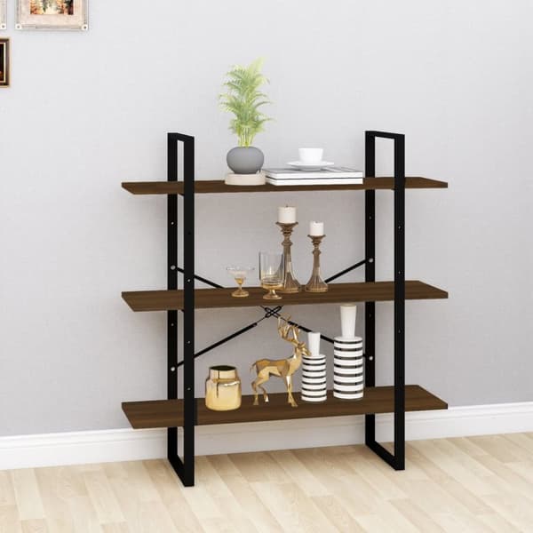 bogreol 100x30x105 cm spånplade sonoma-eg