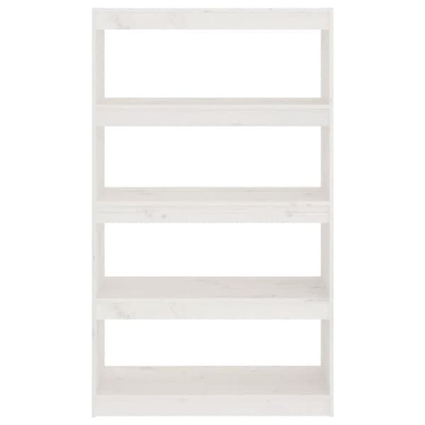 bogskab/rumdeler 80x30x135,5 cm massivt fyrretræ hvid