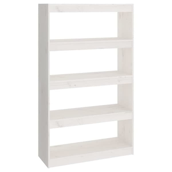 bogskab/rumdeler 80x30x135,5 cm massivt fyrretræ hvid