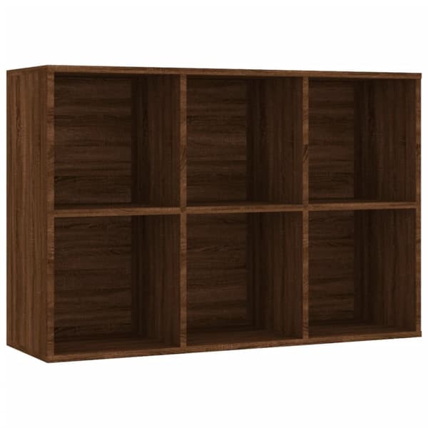 bogreol/skænk 66x30x98 cm konstrueret træ røget egetræ