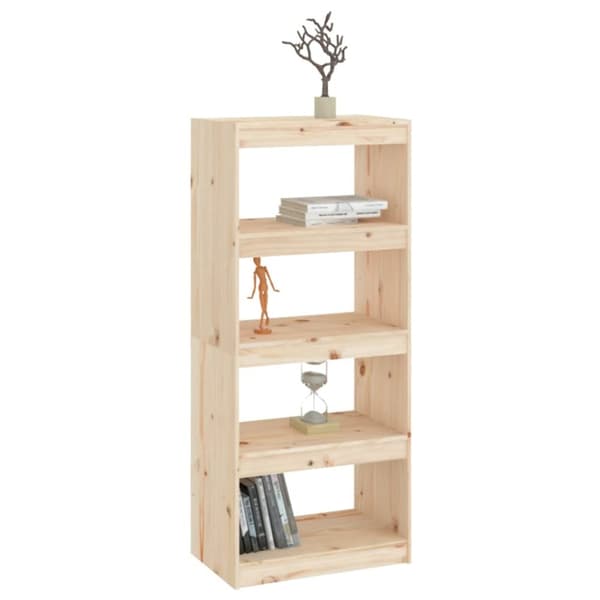 bogreol/rumdeler 60x30x135,5 cm massivt fyrretræ