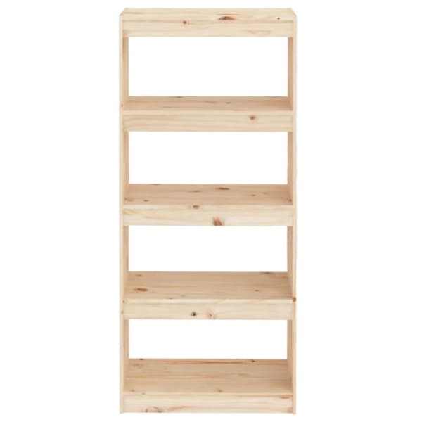bogreol/rumdeler 60x30x135,5 cm massivt fyrretræ