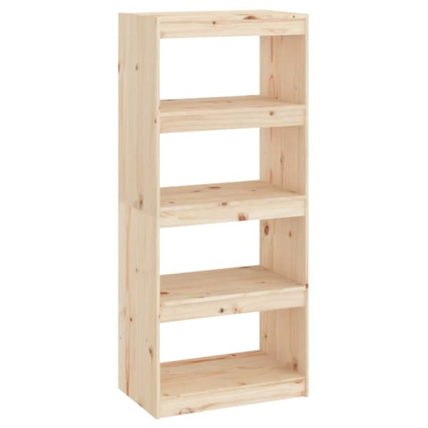 bogreol/rumdeler 60x30x135,5 cm massivt fyrretræ