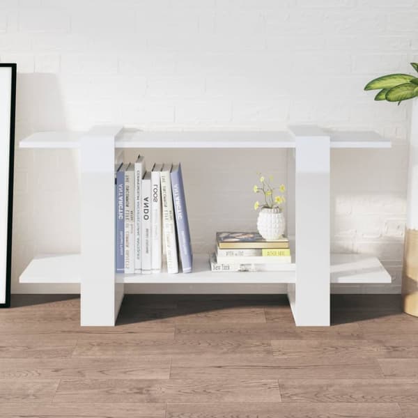 bogreol 100x30x51 cm spånplade hvid højglans