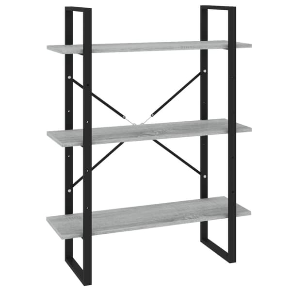 bogreol 80x30x105 cm konstrueret træ grå sonoma-eg