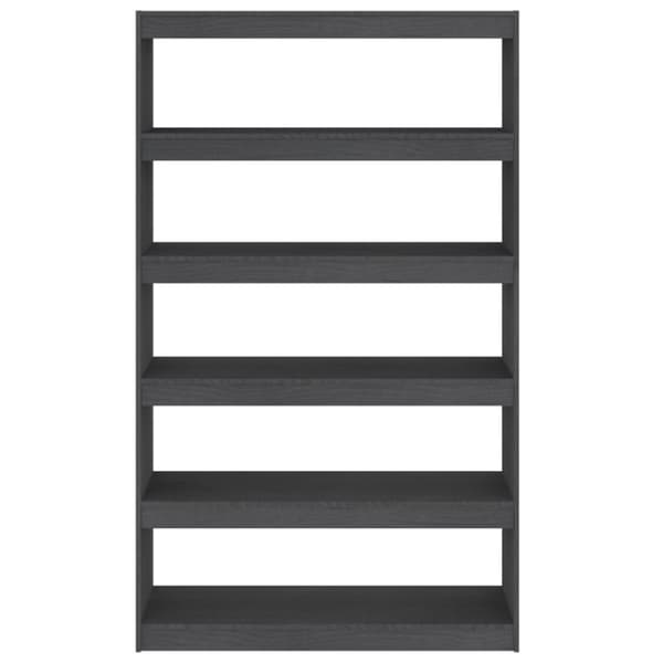 bogreol/rumdeler 100x30x167,5 cm massivt fyrretræ grå