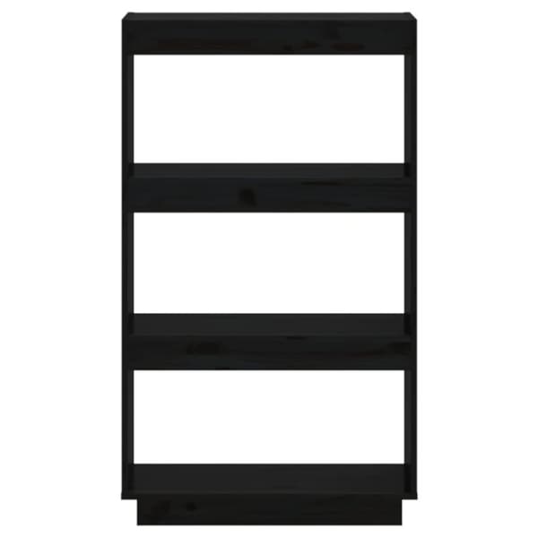 bogreol/rumdeler 60x35x103 cm massivt fyrretræ sort