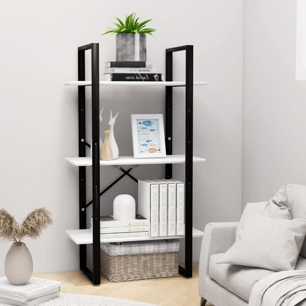 opbevaringsreol 60x30x105 cm konstrueret træ hvid