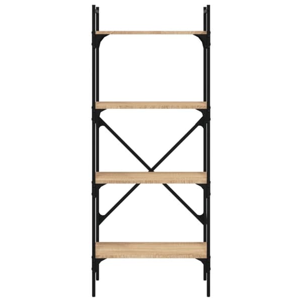 bogreol med 4 hylder 56x31,5x138,5 cm konstrueret træ sonoma-eg