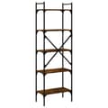 Miniatyrbillede 6 af 10: bogreol med 5 hylder 56x31,5x174 cm konstrueret træ røget eg
