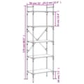 Miniatyrbillede 9 af 10: bogreol med 5 hylder 56x31,5x174 cm konstrueret træ røget eg