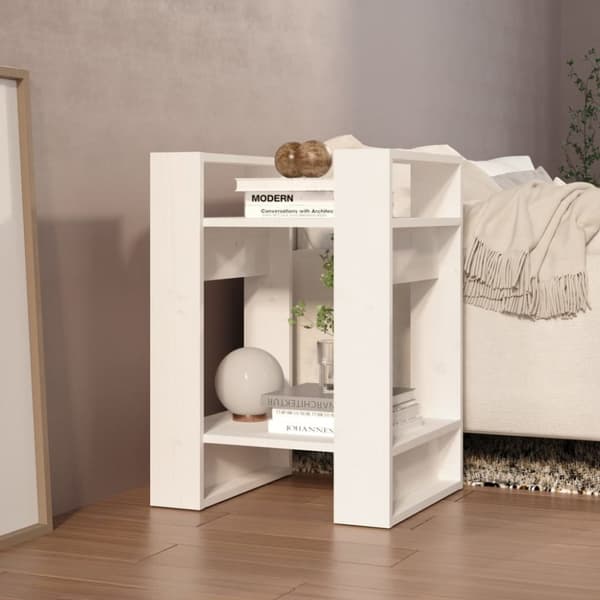 bogreol/rumdeler 41x35x57 cm massivt fyrretræ hvid