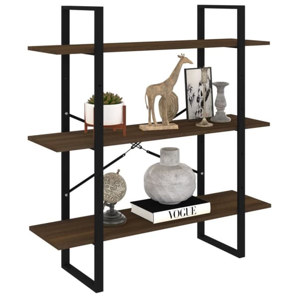 bogreol 100x30x105 cm konstrueret træ røget egetræ