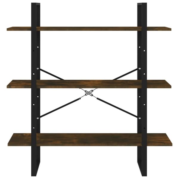 bogreol 100x30x105 cm konstrueret træ røget egetræ