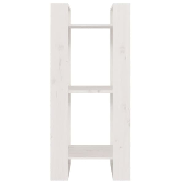 bogreol/rumdeler 41x35x91 cm massivt fyrretræ hvid