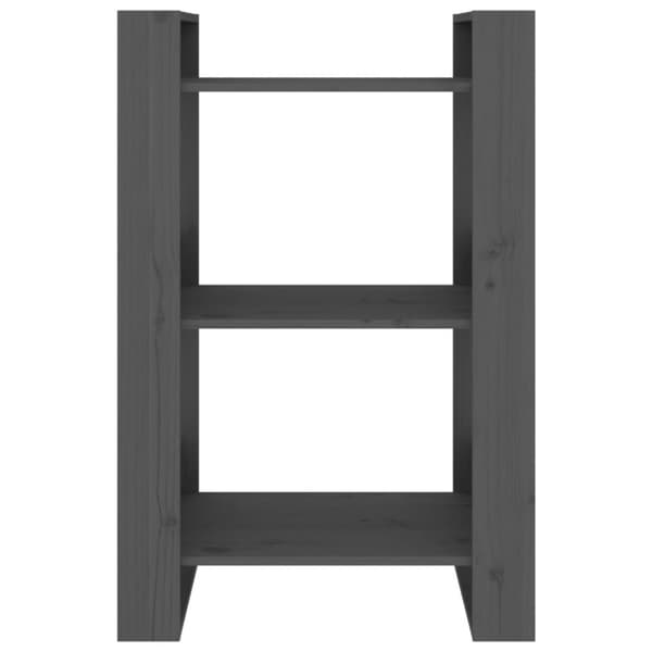 bogreol/rumdeler 60x35x91 cm massivt fyrretræ grå