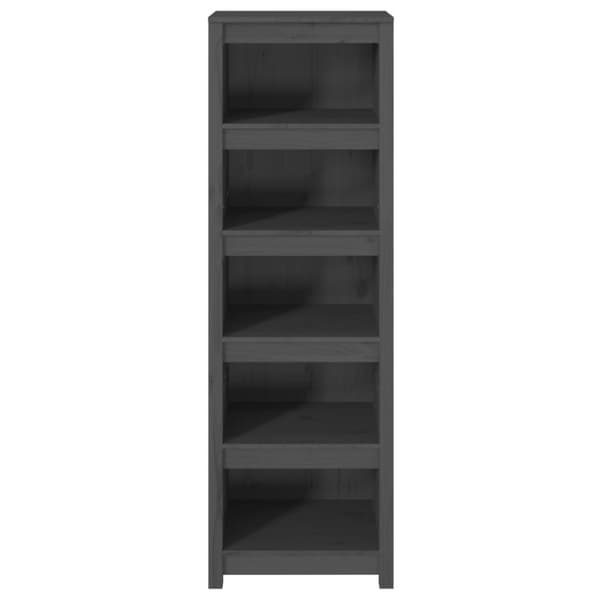 bogreol 50x35x154 cm massivt fyrretræ grå