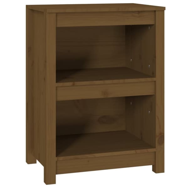 bogreol 50x35x68 cm massivt fyrretræ gyldenbrun