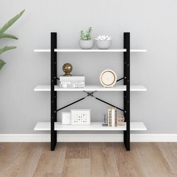 bogreol 100x30x105 cm konstrueret træ hvid