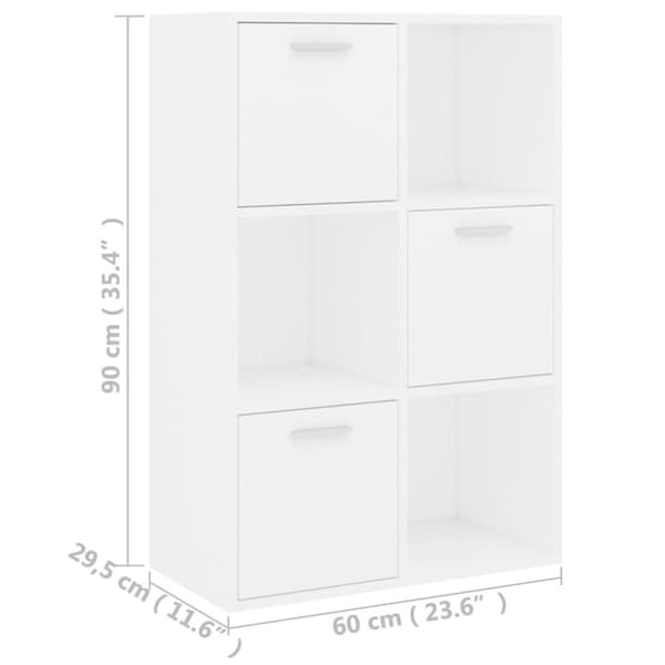 kontorreol 60x29,5x90 cm konstrueret træ hvid