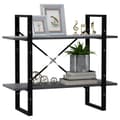 Miniatyrbillede 4 af 9: bogreol med 2 hylder 80x30x70 cm massivt fyrretræ grå