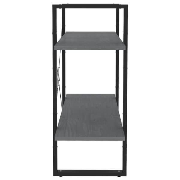 bogreol med 2 hylder 80x30x70 cm massivt fyrretræ grå