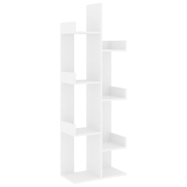 bogreol 48x25,5x140 cm konstrueret træ hvid