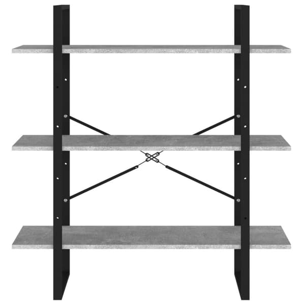 bogreol 100x30x105 cm konstrueret træ betongrå