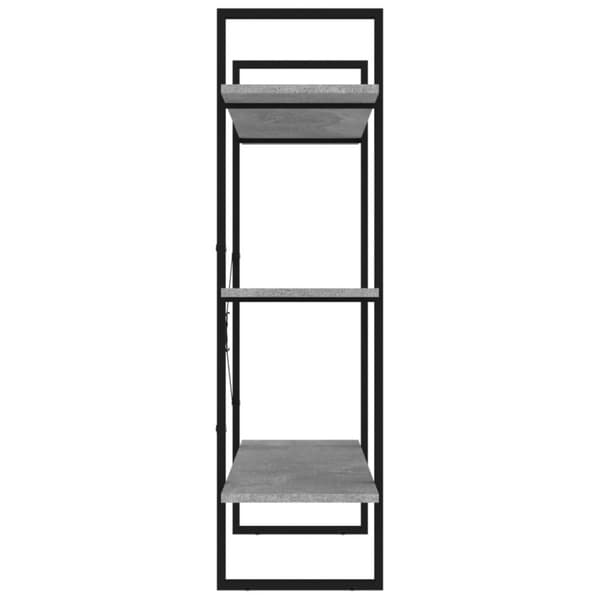 bogreol 100x30x105 cm konstrueret træ betongrå