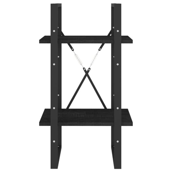 bogreol 40x30x70 cm 2 hylder massivt fyrretræ sort
