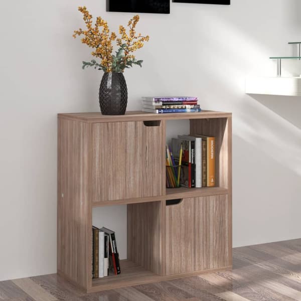 bogreol 60x27,5x59,5 cm konstrueret træ grå sonoma-eg