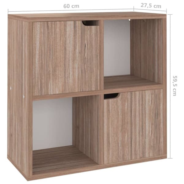 bogreol 60x27,5x59,5 cm konstrueret træ grå sonoma-eg