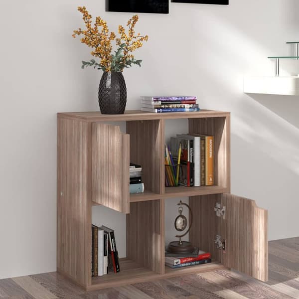 bogreol 60x27,5x59,5 cm konstrueret træ grå sonoma-eg