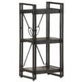 Miniatyrbillede 7 af 10: bogreol m. 3 hylder 40x30x80 cm massivt mangotræ sort