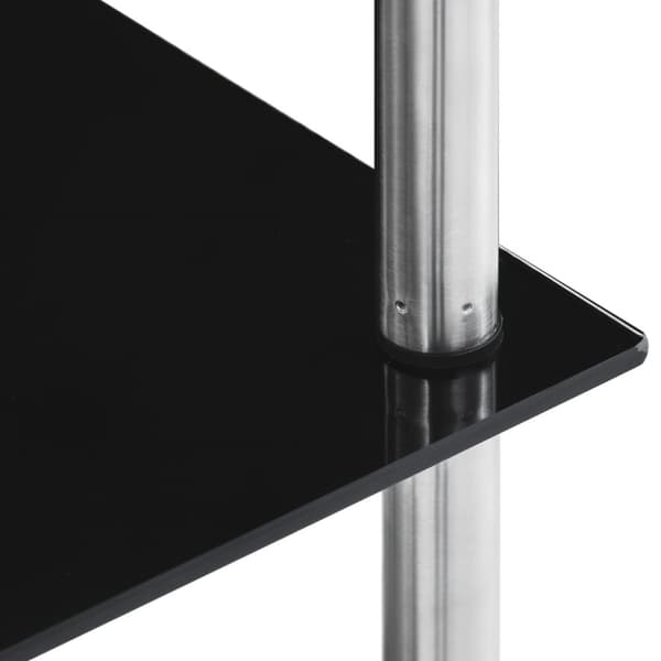 reol 5 hylder 40x40x130 cm hærdet glas sort